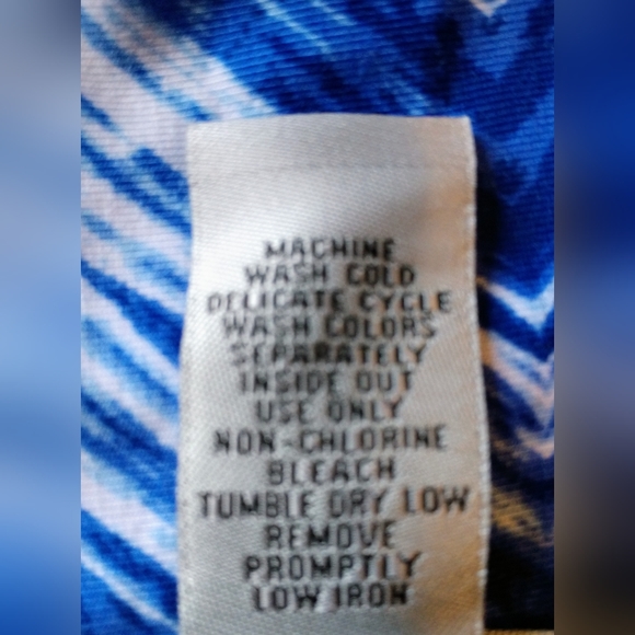 Scoop neck Maxi dress, Navy Chevron design size 1X - Picture 5 of 5